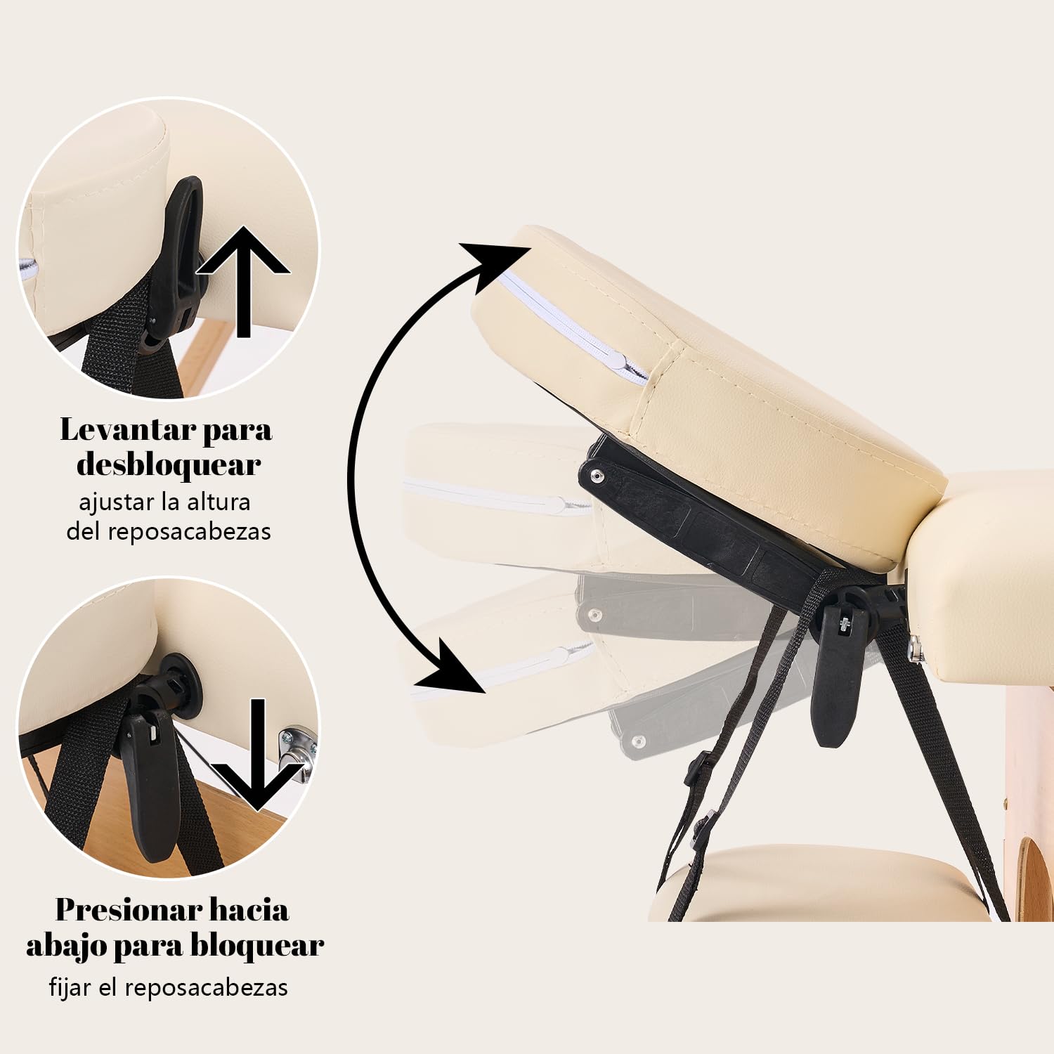 Kidol&Shellder® Cama de Masaje 60cm, Plegable, 250kg Capacidad, 9cm Acolchado, Bolso de Transporte, Cierre Double, Blanco
