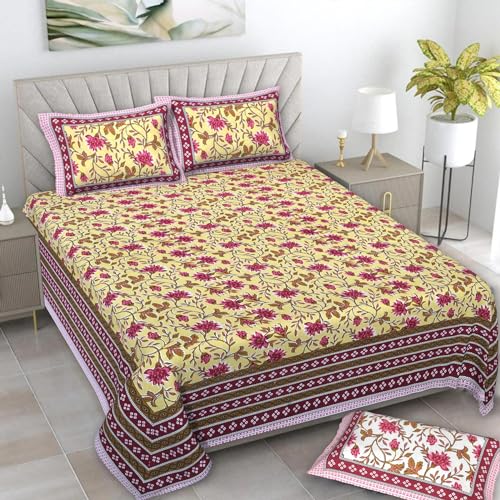 Serene Decor 100% Pure Cotton 180 TC King Size Bedsheet with 2 Pillow Cover - 90X108 inch | Floral Printed Double Bed Bedsheet | Smooth & Comfortable (B0CSKDRHSG) Amazon Price History, Amazon Price Tracker