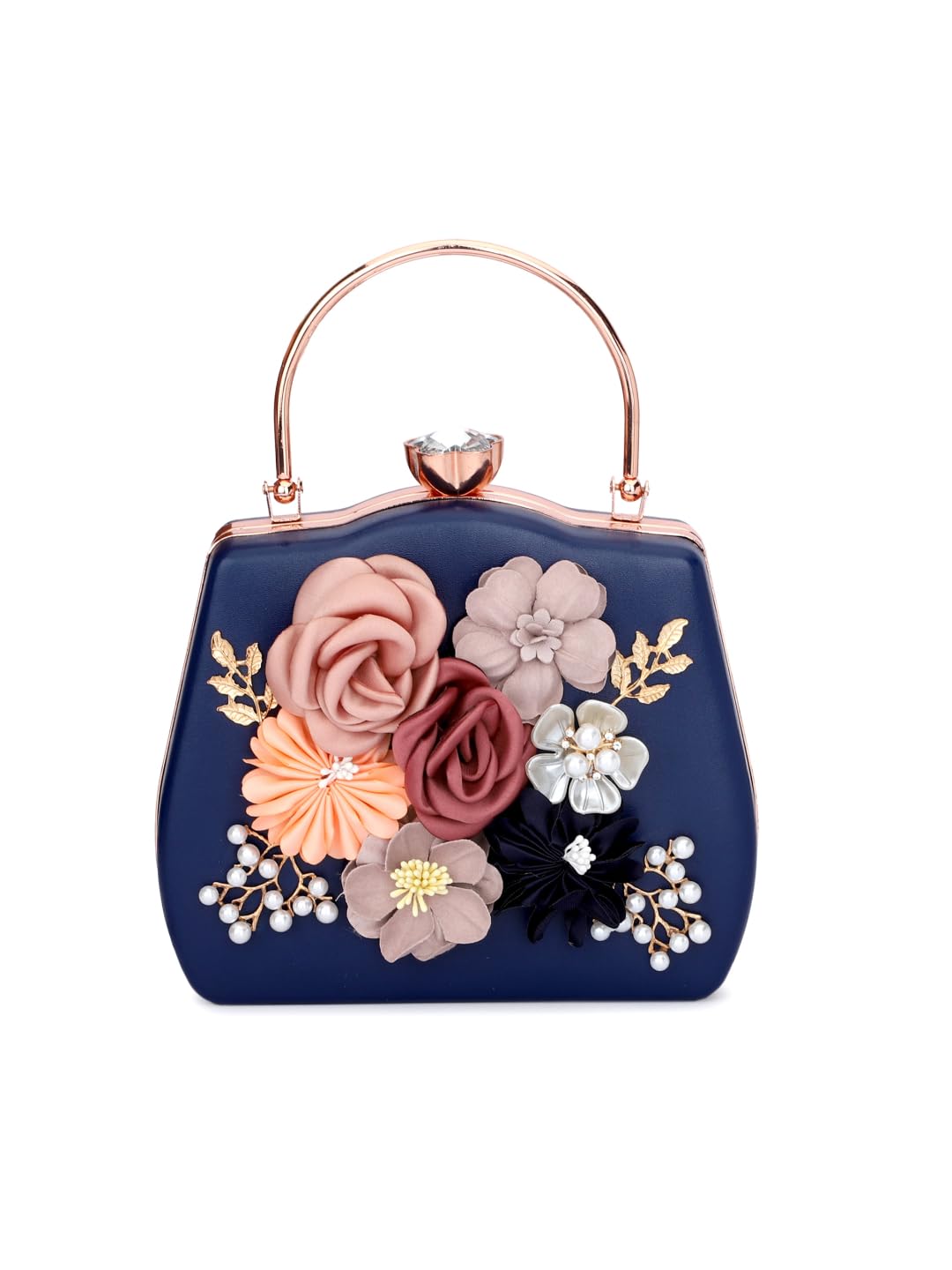 TOOBA Womens Beautiful Flower Box Clutch Bag | Detachable Chain Sling Strap| Ladies Purse Wallet (B09DT9YDYJ) Amazon Price History, Amazon Price Tracker