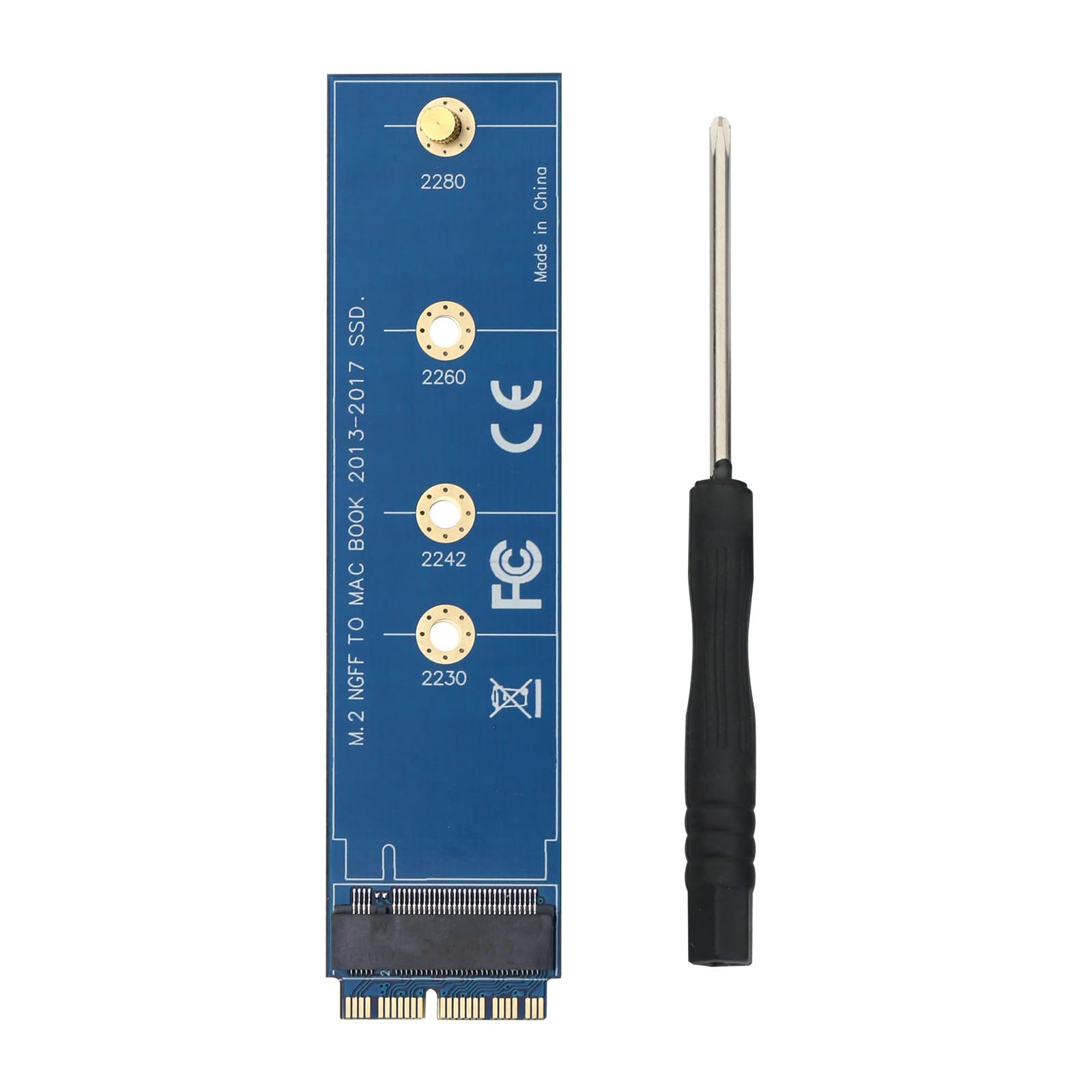 Suckoo for MacBook Air Pro 2013 2014 2015 2016 2017 A1465 A1466 A1398 A1502 to NVME M-Key M.2 PCI-E 4.0 SSD Hard Drive 2230 2242 2260 2280 Adapter Converter Blue