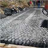 HOBIBA Carbon Gravel Grid Paving Stabilizer, Slope Grid Erosion Control, 5cm High Ground Geogrid for Lane Shed Garden Stabilisation (Size:6m x 6m (19.5ft x 19.5ft),Color:Black)