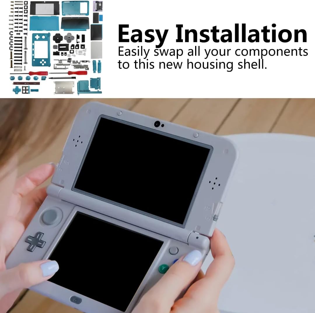 Housing Shell for Nintendo 3DS System Replacement Screen Tools Console Aqua Blue