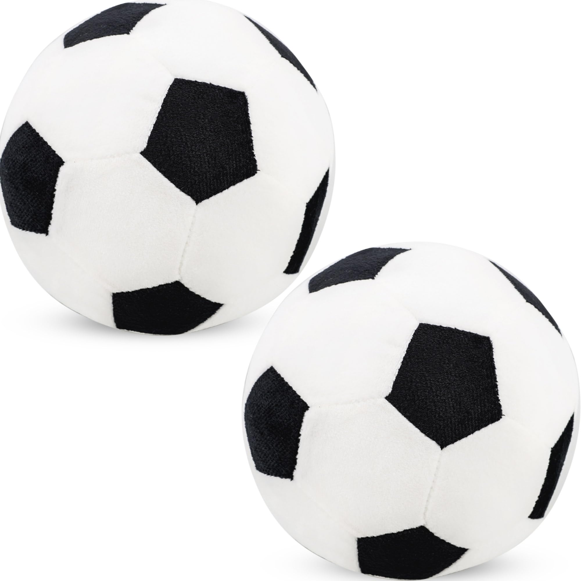 2 Pack Plush Soccer Ball Pillow Stuffed Toy Soccer Ball Soft Plush Soccerball Sports Throw Pillows for Home Room Bedroom Sofa Decoration Sport Theme Birthday Party Supplies