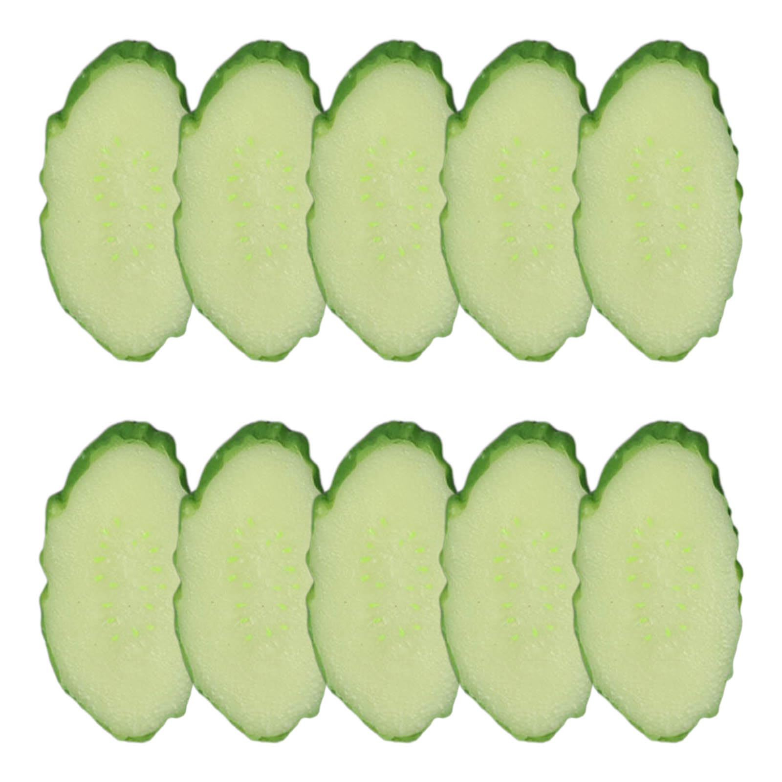 FackLOxc 10PCS / Pack Simulation Cucumber Slices Fake Food Model Kitchen Photography Tool Restaurant Window Demonstrations Simulated Realistic Simulated Display