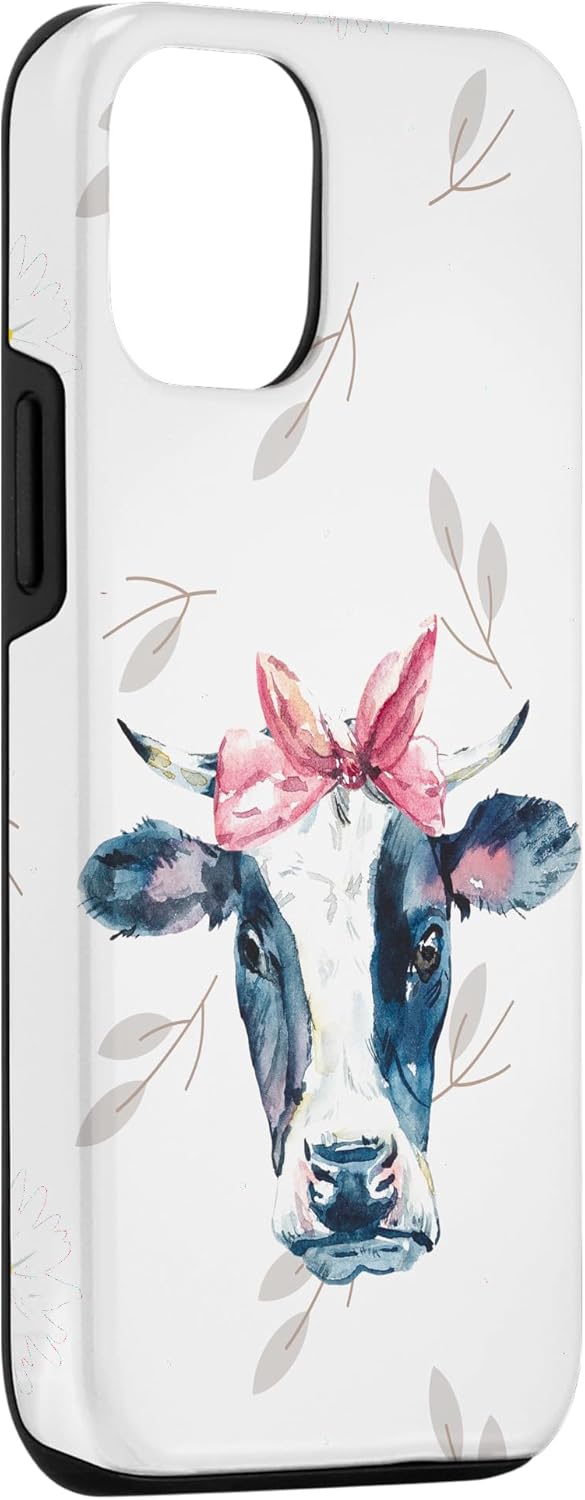 iPhone 13 Pink Rustic Daisy Cow Bandana Bow - Farm Barn Countryside Case