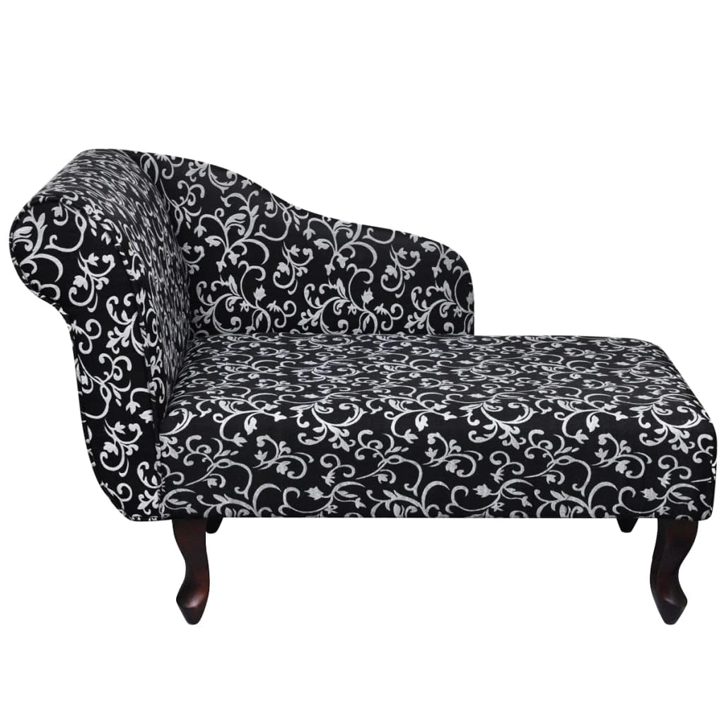 vidaXL Chaiselongue Schwarz und Weiß Stoff