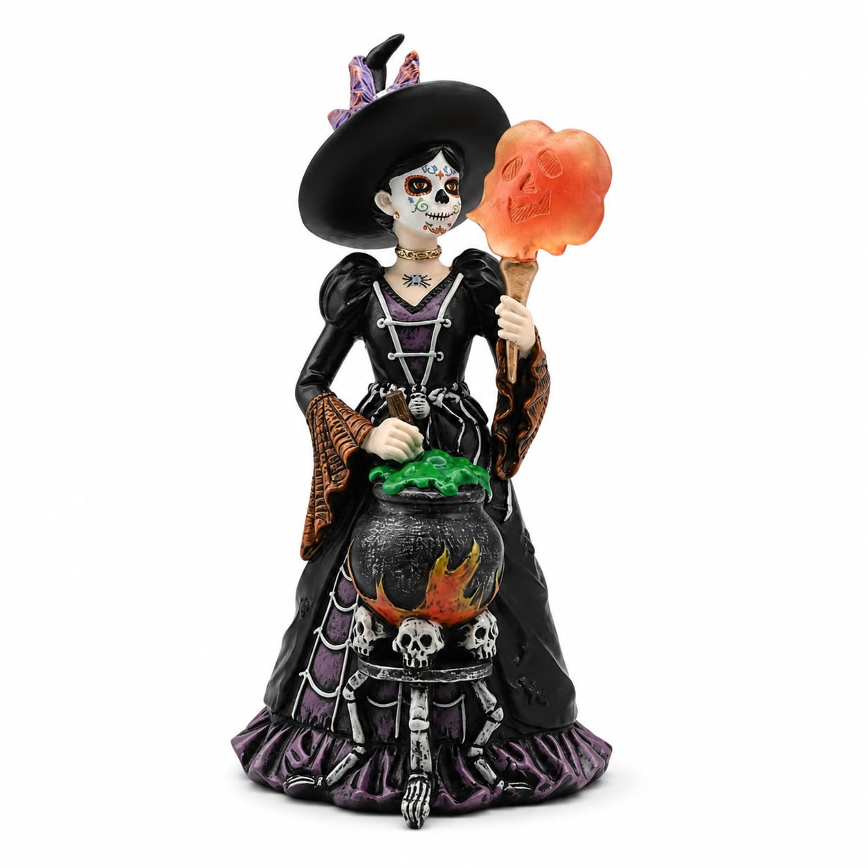 Figurine d'Halloween sorcière du Jour des Morts en polyrésine 20cm