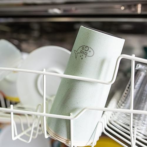 Miniatura 7 de bioGo Tazas de café reutilizables, color rosa descolorido y gris pastel, 16 onzas, 2 unidades, aptas para microondas y lavavajillas, perfectas para