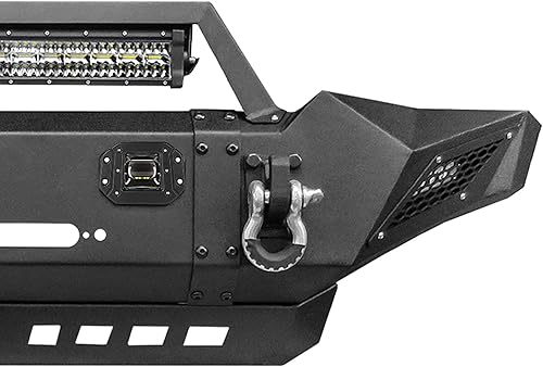 Miniatura 3 de Parachoques delantero para Tacoma, AAIWA Pickup Truck Off Road Parachoques con placa de montaje de cabrestante, 5 luces LED y anillo en D compatible