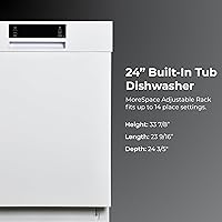 Vista 2 de Kenmore 22-14592 24" Built-In Dishwasher - UltraWash, SmartWash, Sanitize Rinse, SmartDry and Leak Detection - 14 Place Settings - 51 DBA - ENERGY