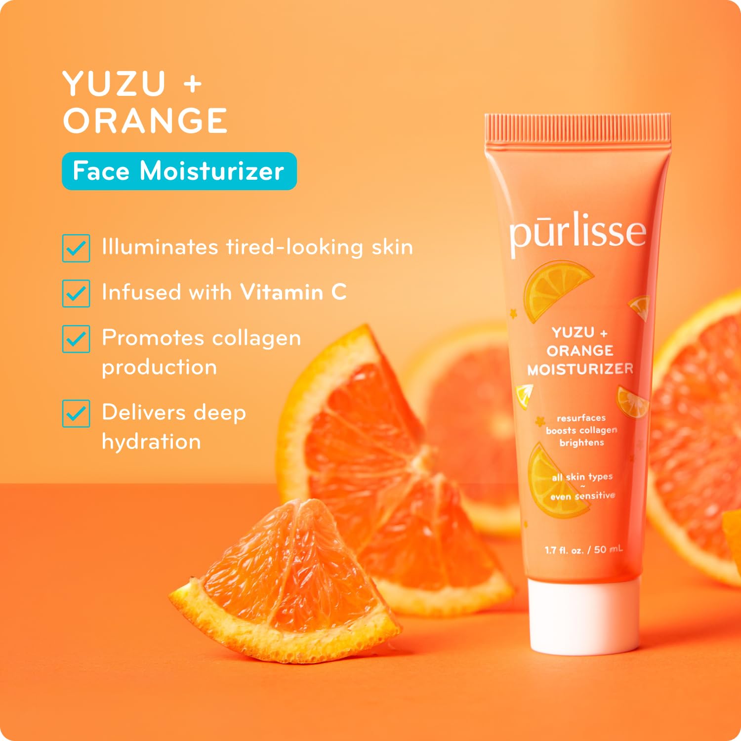 Amazon.com : pūrlisse Yuzu + Orange Hydrating Face Moisturizer