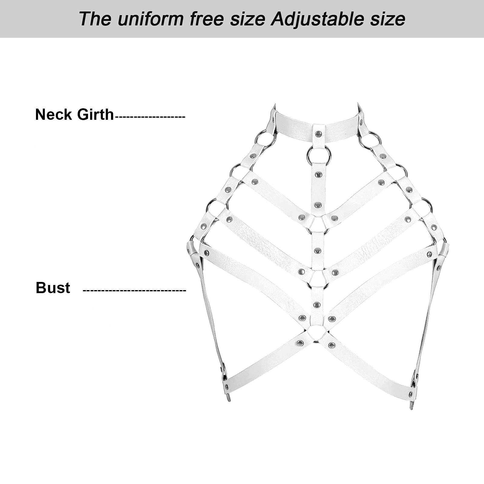 Ceinture réglable en cuir pour femme - Sangle de poitrine - Soutien-gorge cage - Style punk - Pour festival, carnaval, danse - Costume
