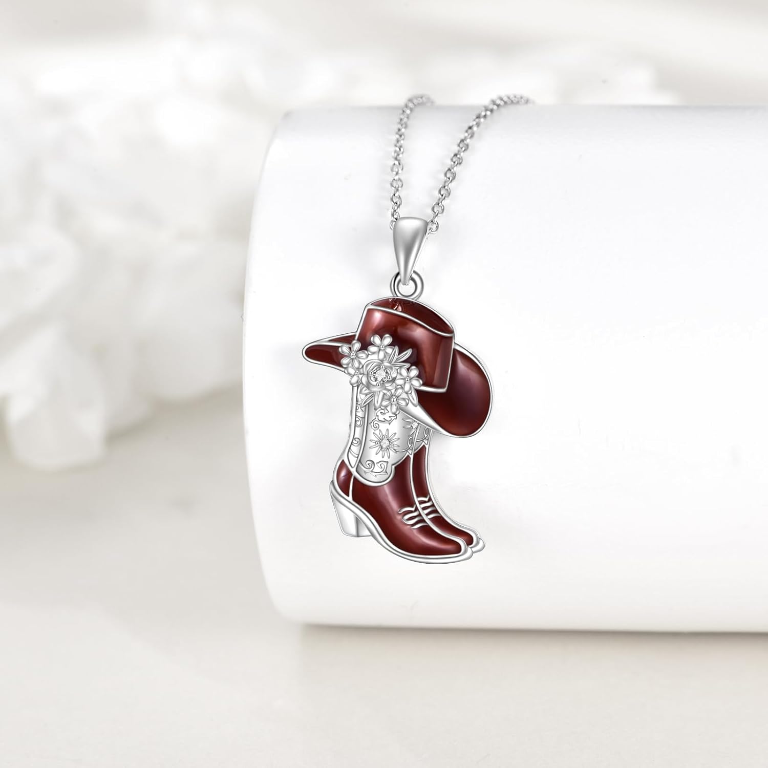 Cowgirl Necklace for Women S925 Sterling Silver Cowboy Pendant Necklaces collar vaquero para mujer Western Jewelry Gifts for Cowgirl Cowboy - Image 4