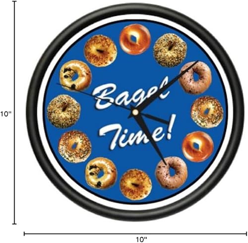 Reloj de pared de bagel tienda tienda NYC caliente fresco bagels signo