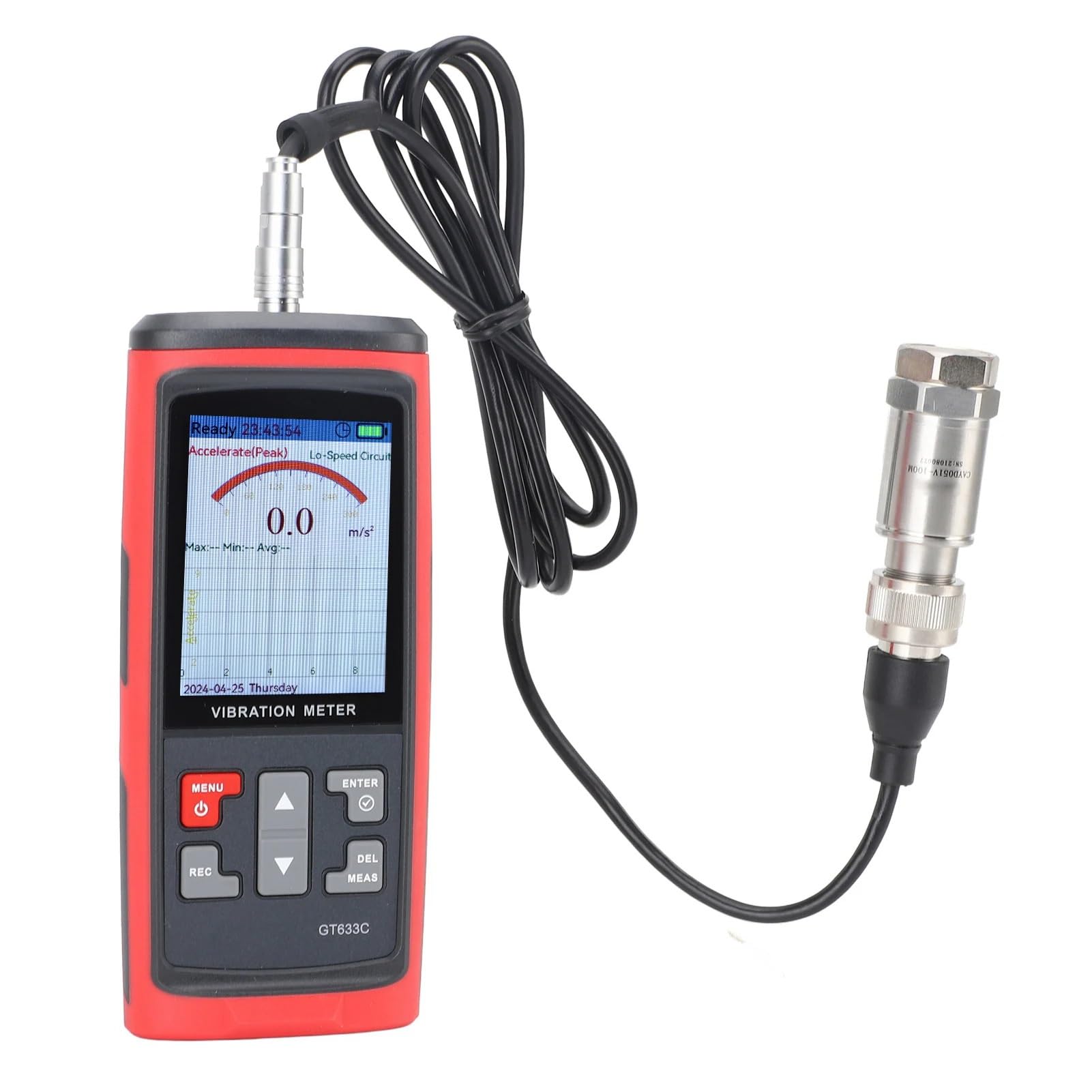 Vibration Tester Piezoelectric Accelerometer 8MB Storage LCD Digital Vibration Meter Magnetic Probe for Motor Engine Generator