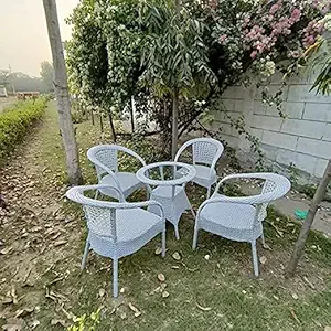 A Star |D-8 Patio|Outdoor Indoor| Living Room | Balcony | Garden |(4 Chair + 1 Table)|Furniture Set |Coffee Chair Set |Powder Coated|
