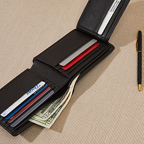 Leatherology Black Onyx Men's Bifold Wallet With Card Flap Id Window - Rfid Available #TOP2