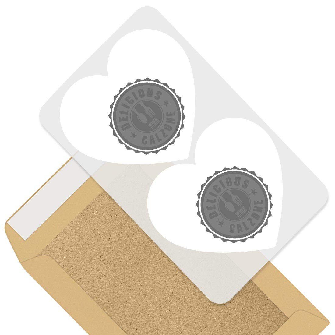 Awesome 2 x Heart Stickers 10 cm - BW - Authentic Delicious Calzone Takeaway Fun Decals for Laptops,Tablets,Luggage,Scrap Booking,Fridges #40601