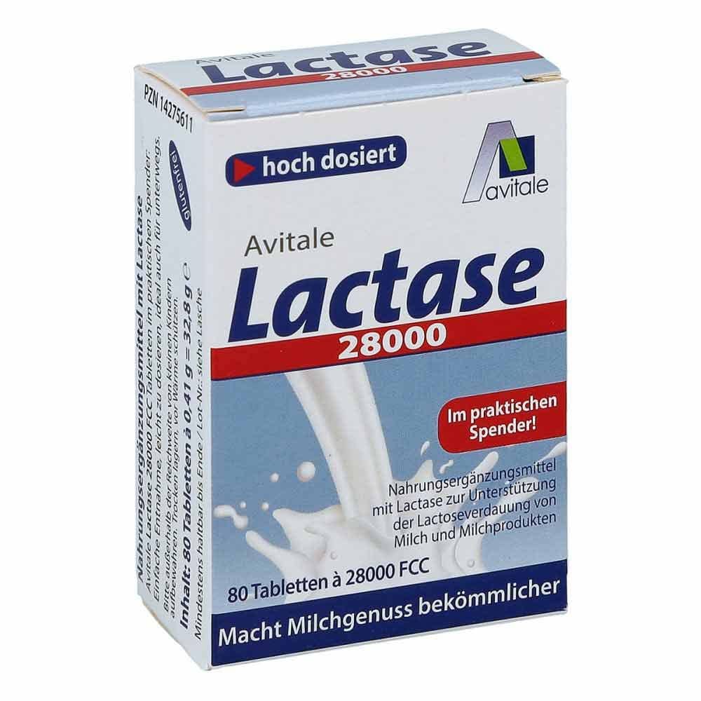 Avitale Lactase 28000 FCC Tabletten im Spender, 80 St. Tabletten