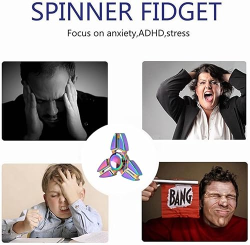 Miniatura 4 de Juguetes giratorios de metal con forma de arco iris, juguete giratorio de mano que puede girar de 1 a 3 minutos, reductor de estrés, rodamiento de