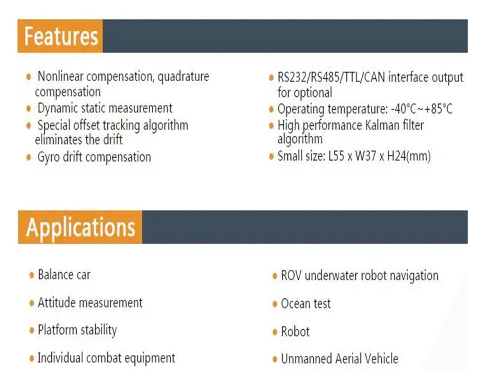 CHBMSS Dual Axis Dynamic Inclinometer, 2 Axis Clinometer Roll Acceleration Angular Speed RS232 Angle Sensor