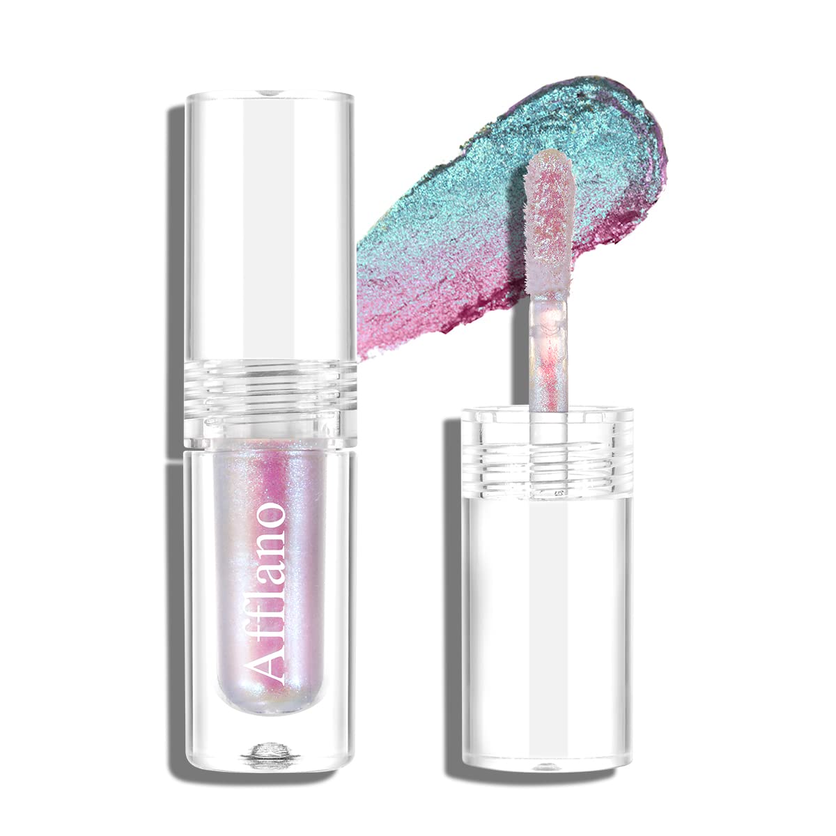 DE'LANCILiquid Eye Shadow Pink -Green,Metallic Shine Diamond Glitter Eye Shadow,Long Lasting Shiny Eye Shadow Glitter,Mild Formula Eye Shadow Liquid,Glitter Eye Shadow for Party Nights #8