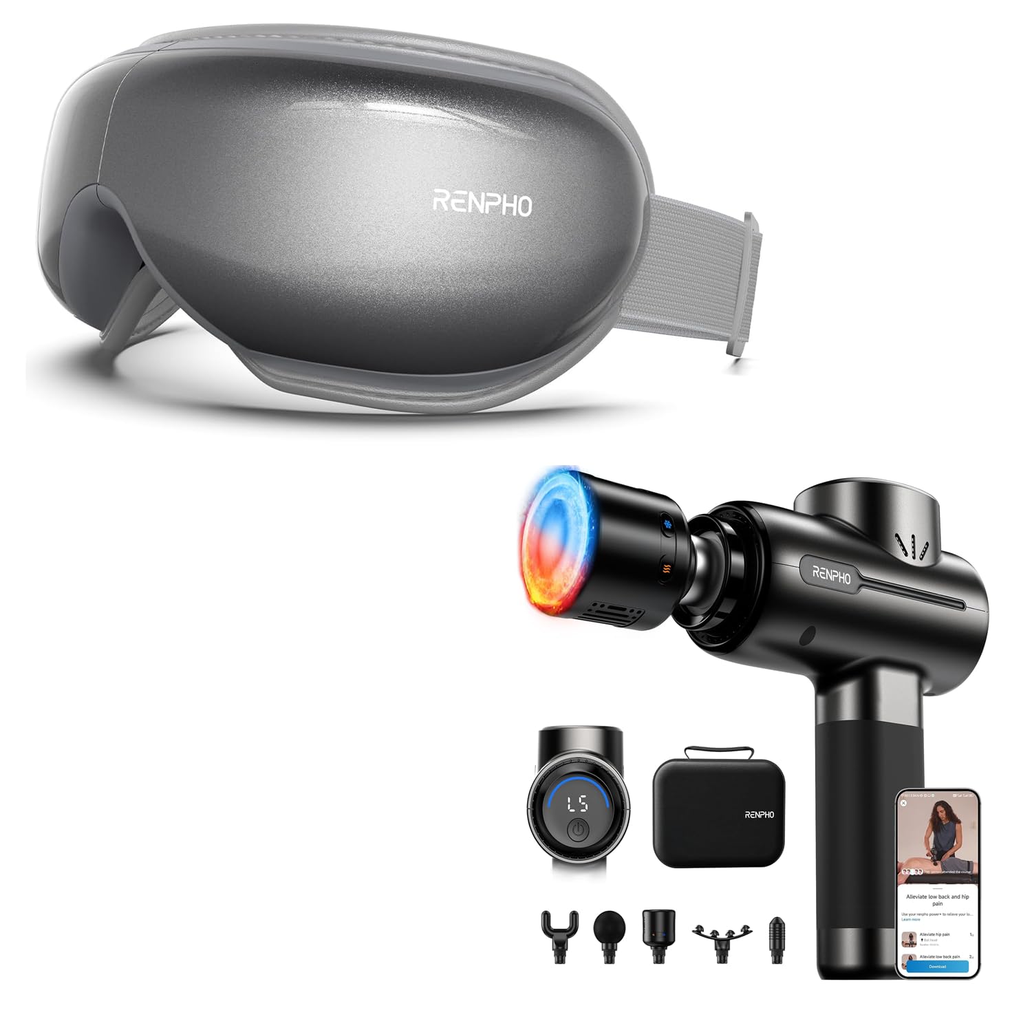 RENPHO Eye Massager with Heat Massage Gun with Heat and Cold FSA Eligible HSA