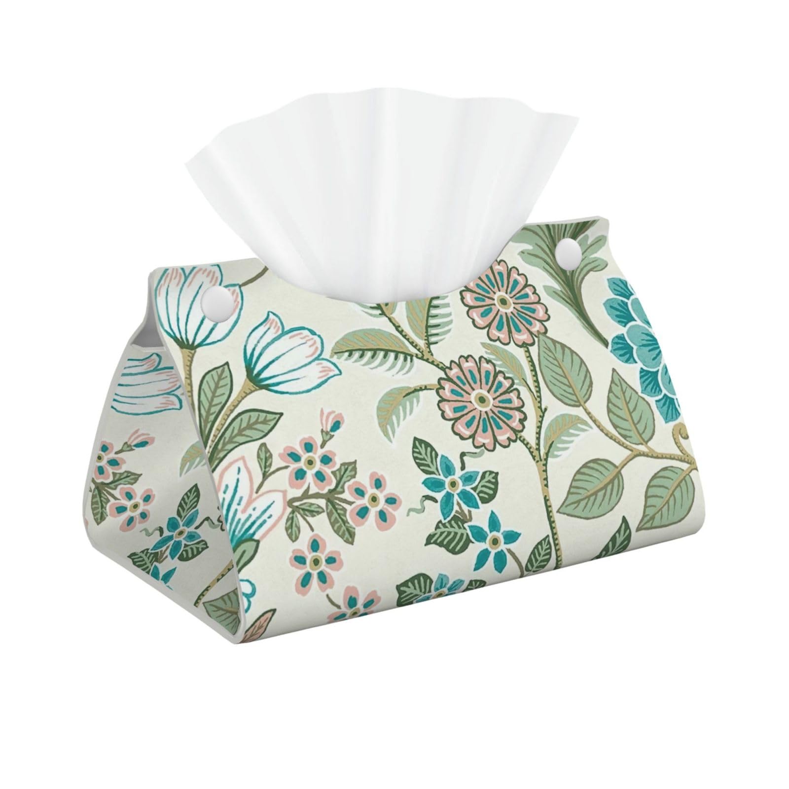 Green Flower. Print Long Tissue Box Cover Tissue Dispenser Box For Living Room, Office, Car, Bathroom