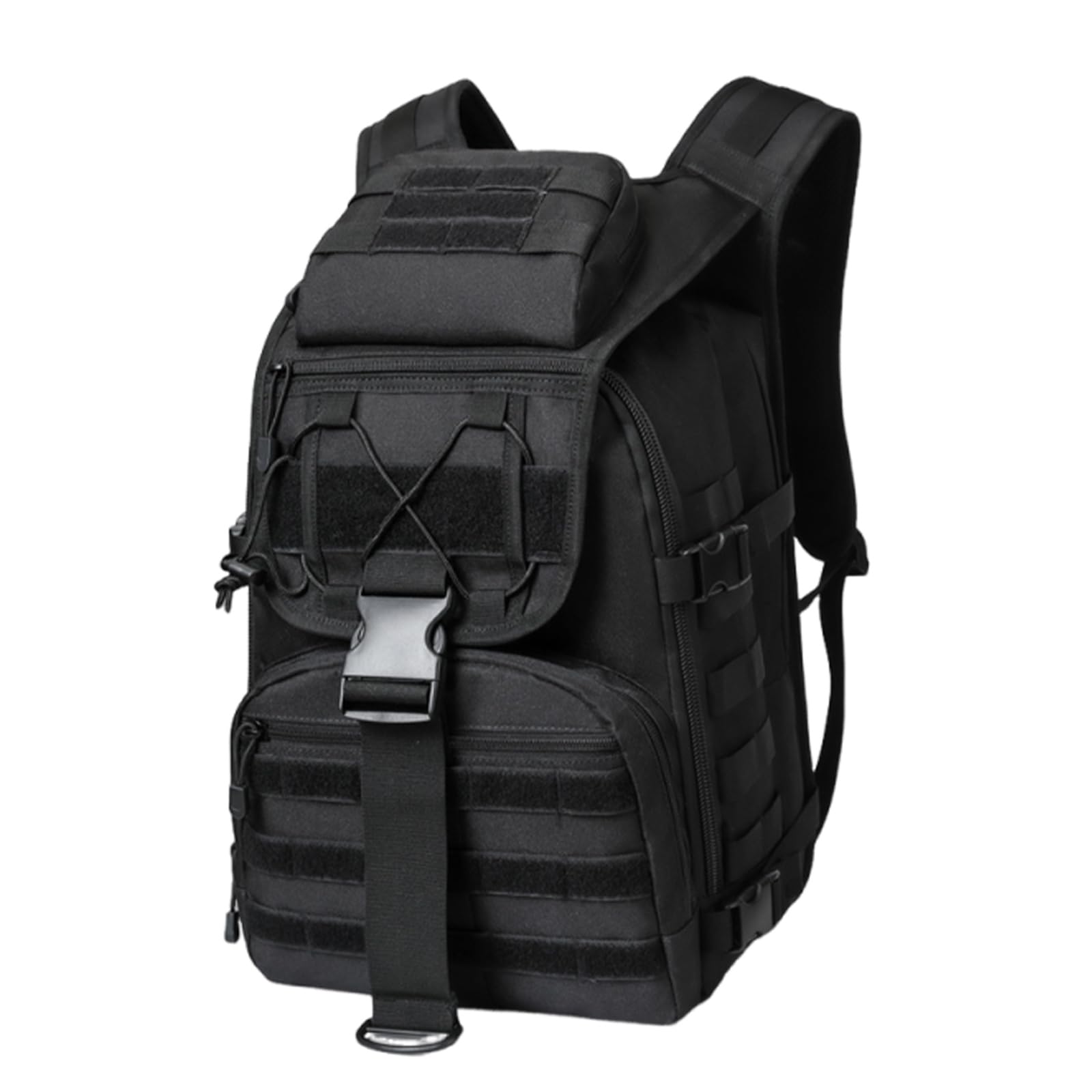 Zaino Militare 35 Litri Zaino Tattico da Viaggio Impermeabile Zaino Trekking Multitasche da Uomo per Campeggio, Escursionismo, Pesca, Ciclismo (Nero)