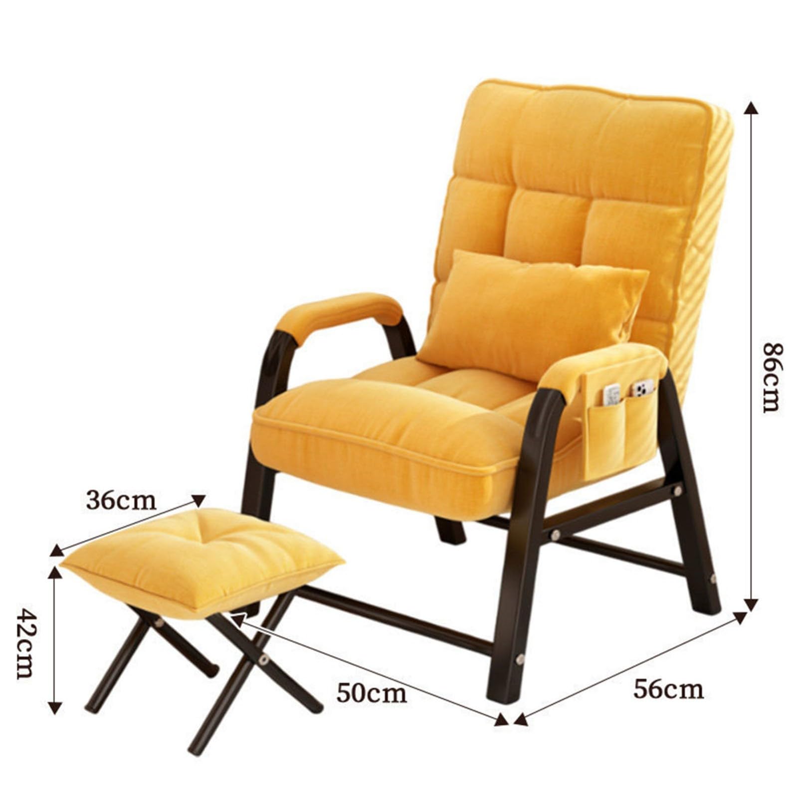 Poltrona Relax,Poltrona Imbottita Moderna con Poggiapiedi e Cuscino Lombare,Schienale Regolabile a 5 Posizioni,Braccioli e Tasche Laterali,per Casa Ufficio e Balcone E
