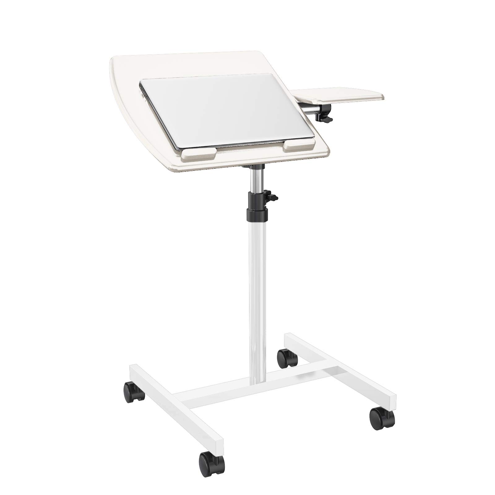 Buy Overbed Bedside Desk Mobile Rolling Laptop Stand Tilting Table with