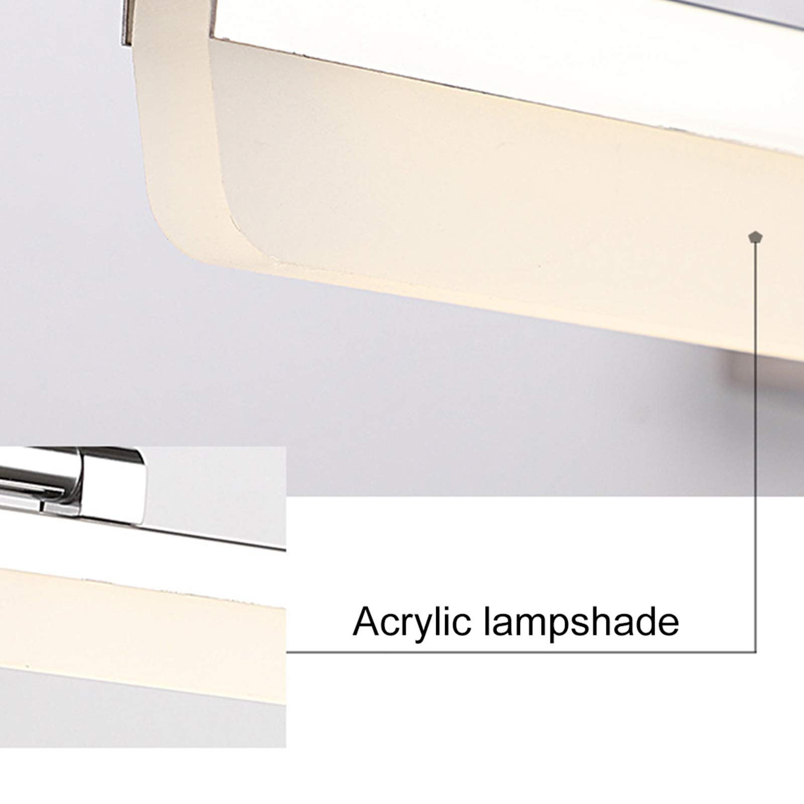 Lampada Specchio Bagno LED 9W, Luce Armadietto a Specchio 41 cm Regolabile con Bianco Caldo 800 Lumen, Luci Specchio Bagno Luci Trucco in Acciaio Inossidabile IP44 Impermeabile e Antiappannamento