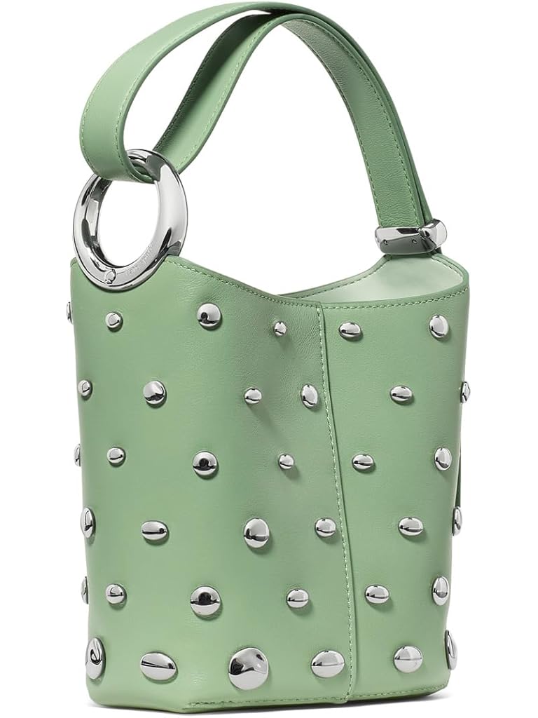 Green Kate Spade New York Halo Studded Fine Grain Leather Mini Bucket