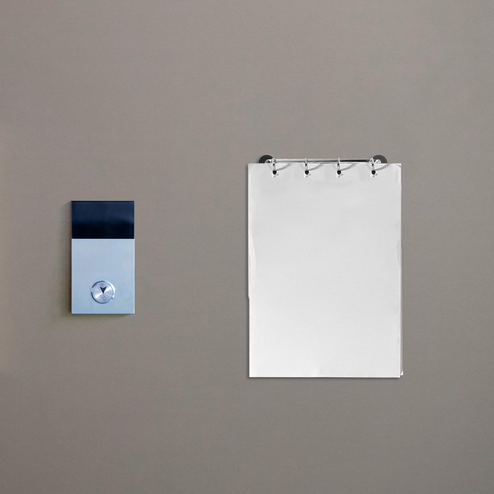MERRYHAPY Carpeta Magnética de 4 Anillas Soporte para Pared, Organizador de Archivos Compacto Mecanismo de Bloqueo para Oficina, Escuela y Hogar