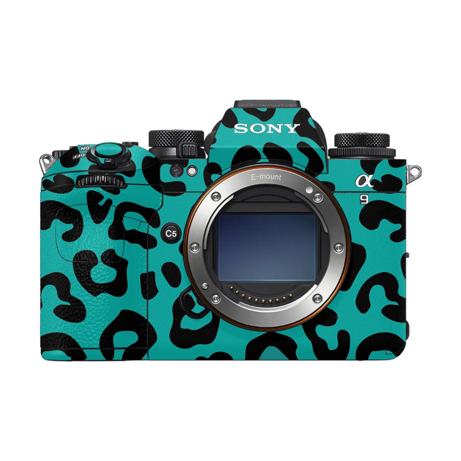 Camera Skin Compatible with Sony Alpha 9 III (2024) - Teal Leopard - Premium 3M Vinyl Protective Wrap Decal Cover - Easy to Apply | Crafted in the USA by MightySkins