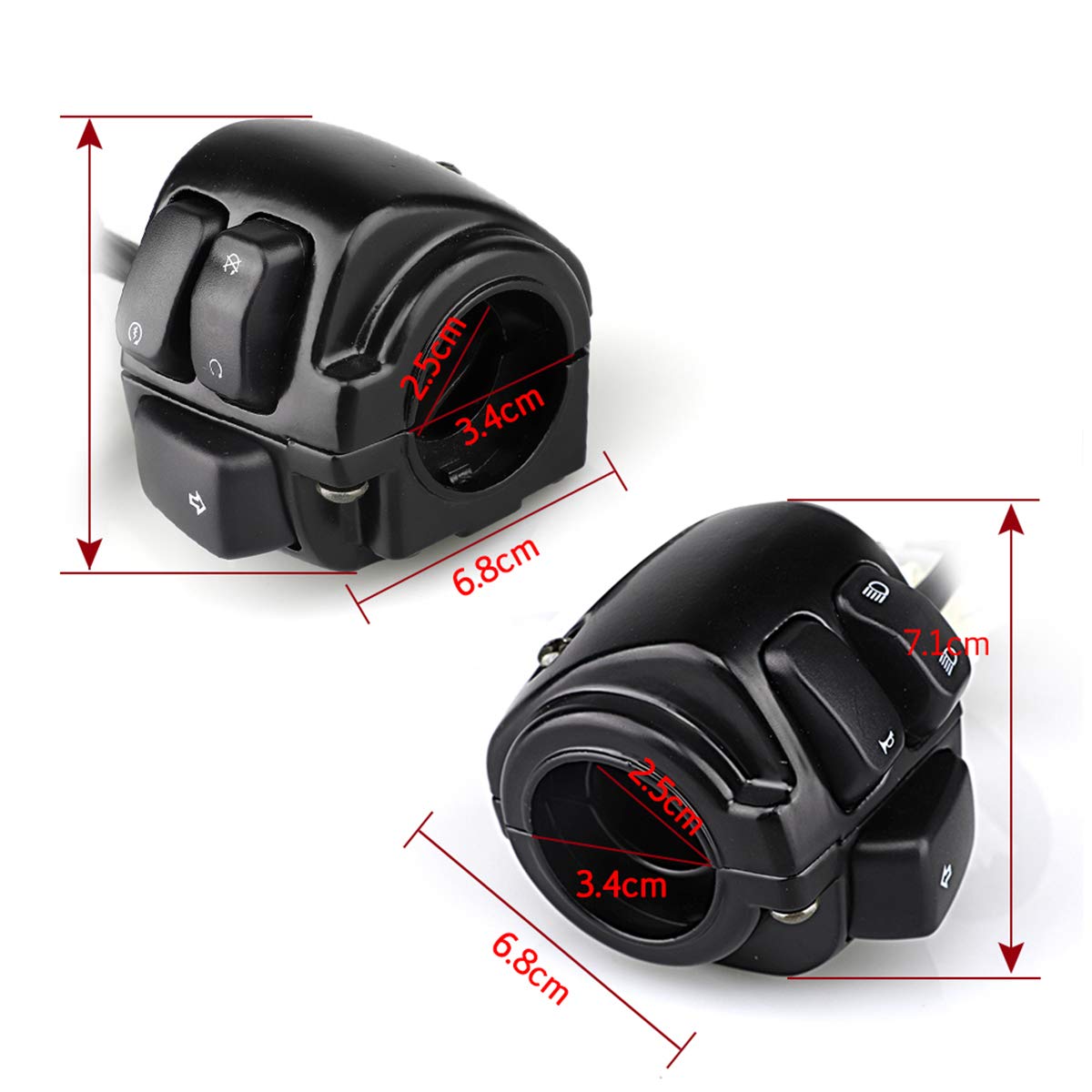 Interruttore manubrio moto, interruttore manuale da 25 mm adatto per il controllo dell'accensione dell'indicatore del clacson