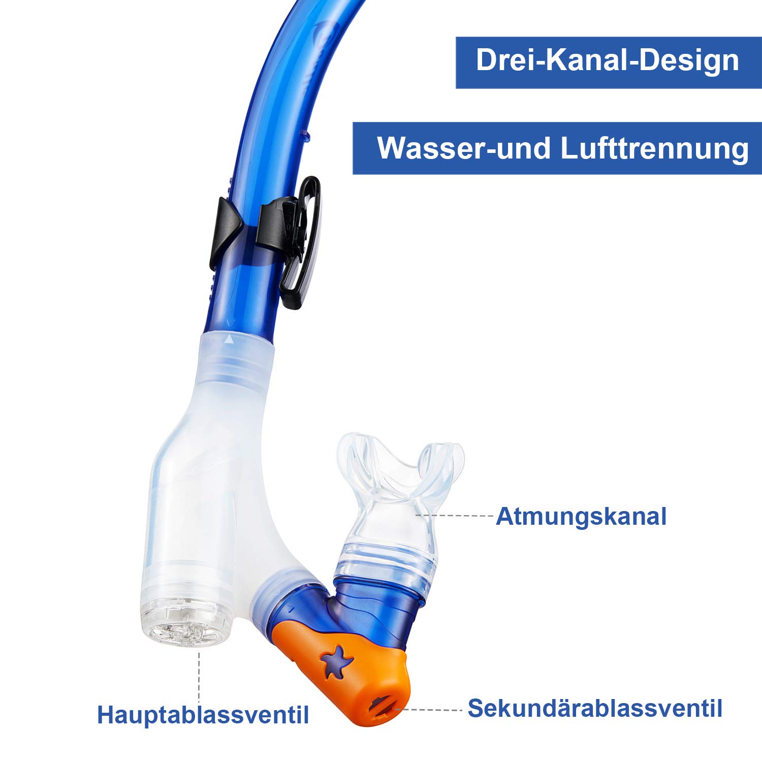Dorlle Kinder Schnorchelset Tauchset Schnorchelmaske mit 3-Kanal Premium Dry Schnorchel und Anti-Leck Anti-Fog Taucherbrille Professionelle Schnorchel Set für Kinder