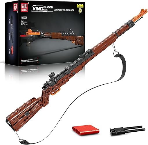 Mould King MOC 98K Sniper Rifle Building Blocks Kit, 14002 Model Collectible Military Set for Military Enthusiasts, Construction Toys Gifts for Youth Children Boys Girl Men, 1025 pcs