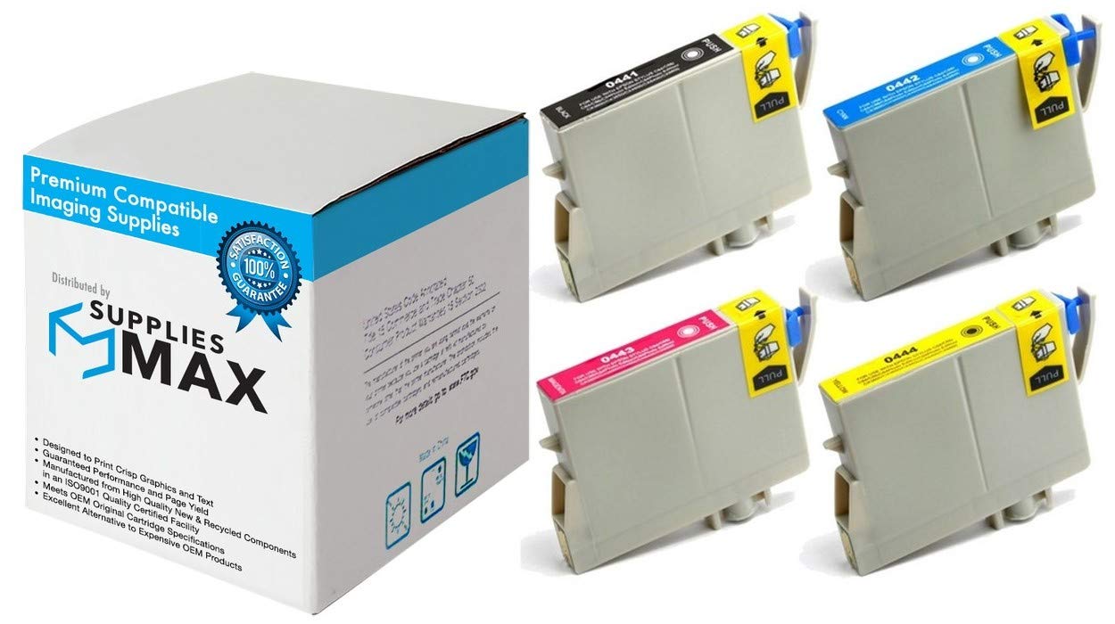 Remanufactured Replacement for Stylus C64/C66/C84/C86/CX-3600/4600/6600 Inkjet Combo Pack (BK/C/M/Y) (NO. 44) (T044120-BCS)