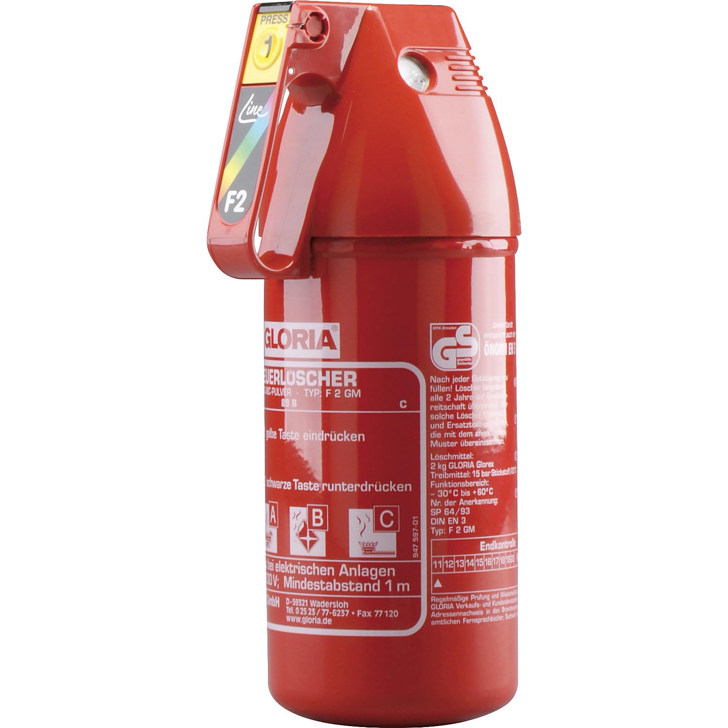 Extincteur d’incendie Gloria 1873.0000 F2GM, KFZ.HA.