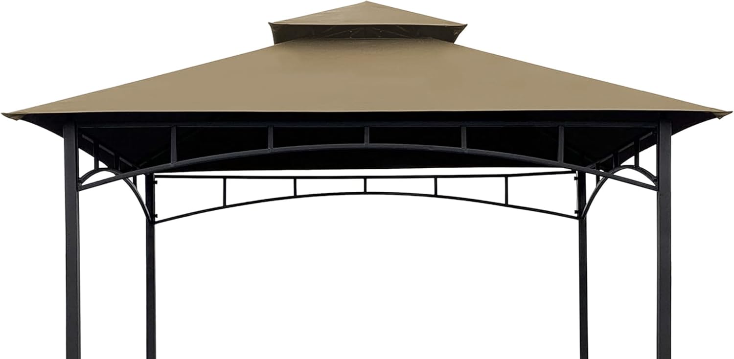 SCOCANOPY Upgraded Fabric Replacement Canopy Grill BBQ Gazebo Roof Top for Gazebo Model L-GZ238PST-11 Only,(Beige Ripstop)