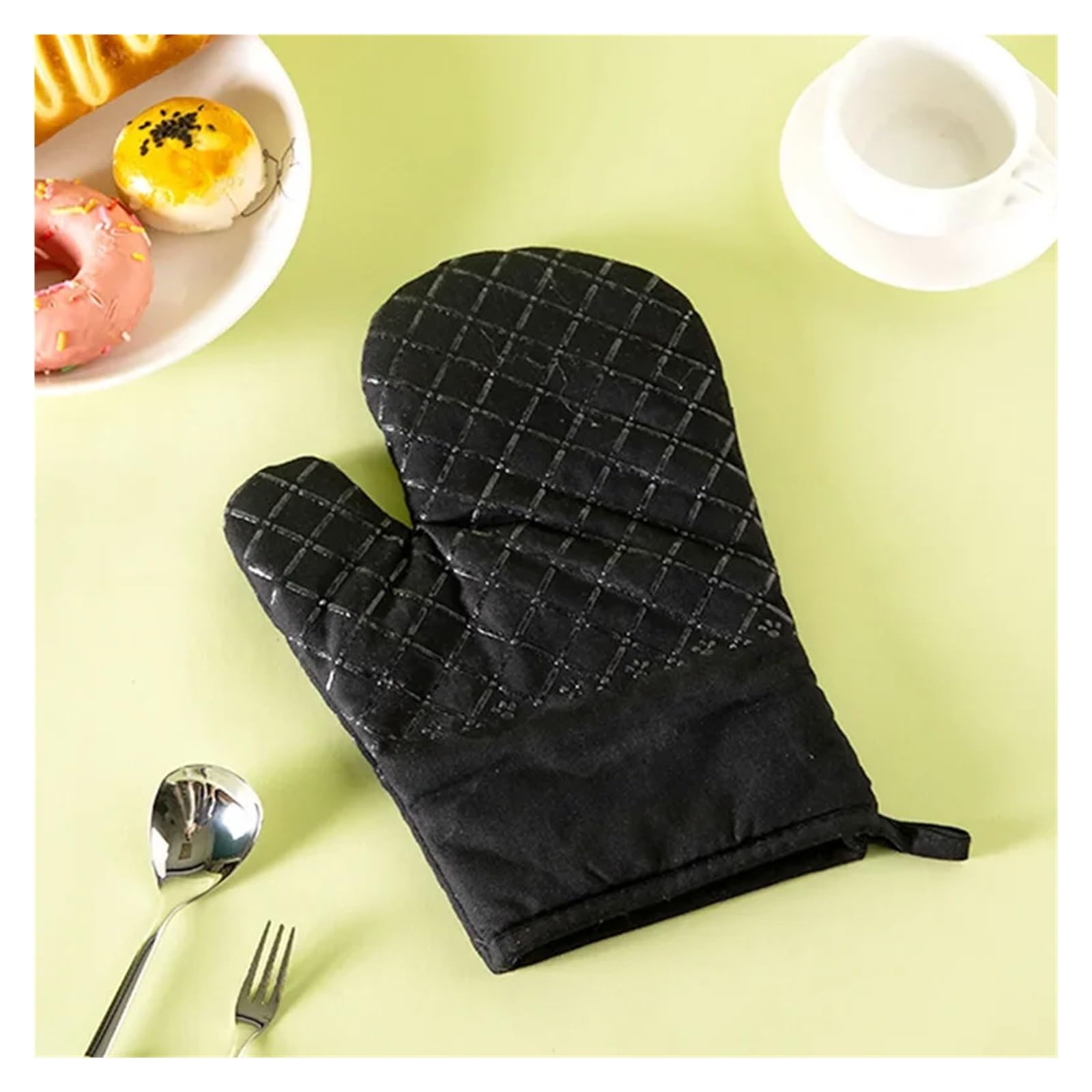 MRKU Backhandschuhe, Ofenhandschuhe, hitzebeständig, Verschiedene Größen, aus Baumwolle, silikonisoliert, mikrowellengeeignet