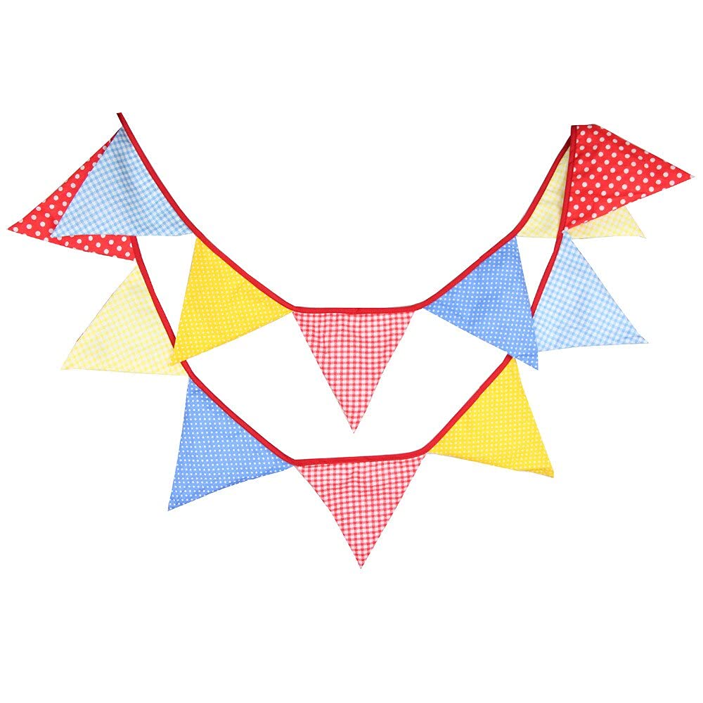 Die Herbstflagge, Wimpelkette aus Stoff mit Regenbogen-Aufdruck, 12 Stück, 3,2 m, mehrfarbig, Party-Dekoration(No077)