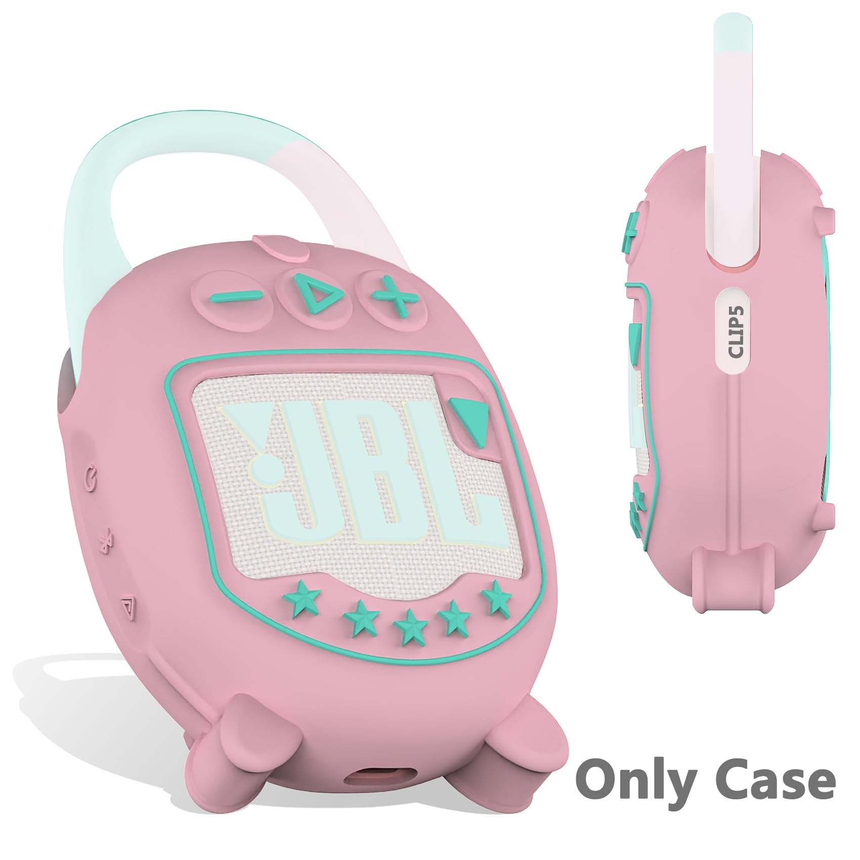 Custodia in silicone per JBL Clip 5 Ultra protettiva per altoparlante Bluetooth portatile rosa
