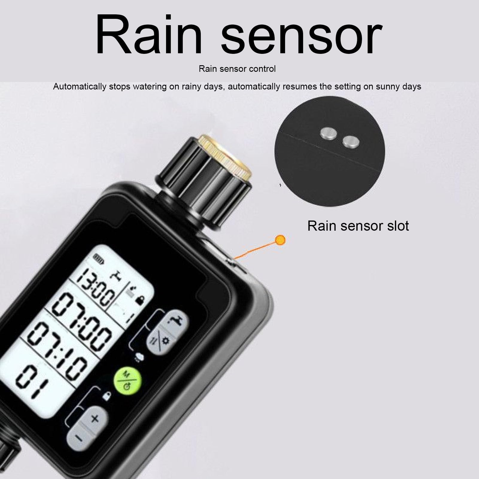 Water Timer Wodoodporny wyświetlacz LCD Timer zraszacza z opóźnieniem deszczowym 9 programowalnych trybów dla trawników na zewnątrz