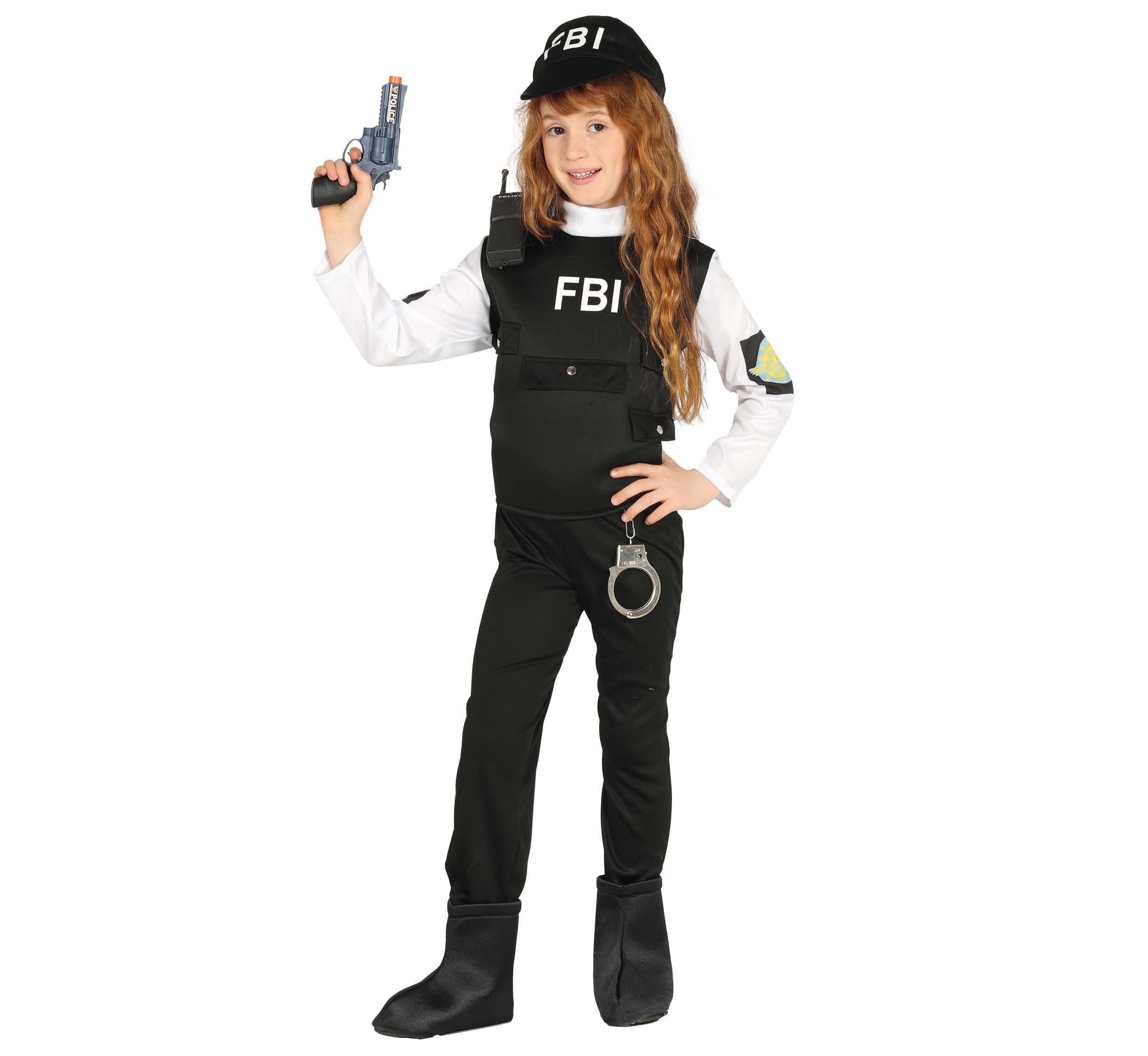 Fiestas Guirca Fancy Dress Child FBI Agent Costume - Black Polyester - Size 5-6 Years