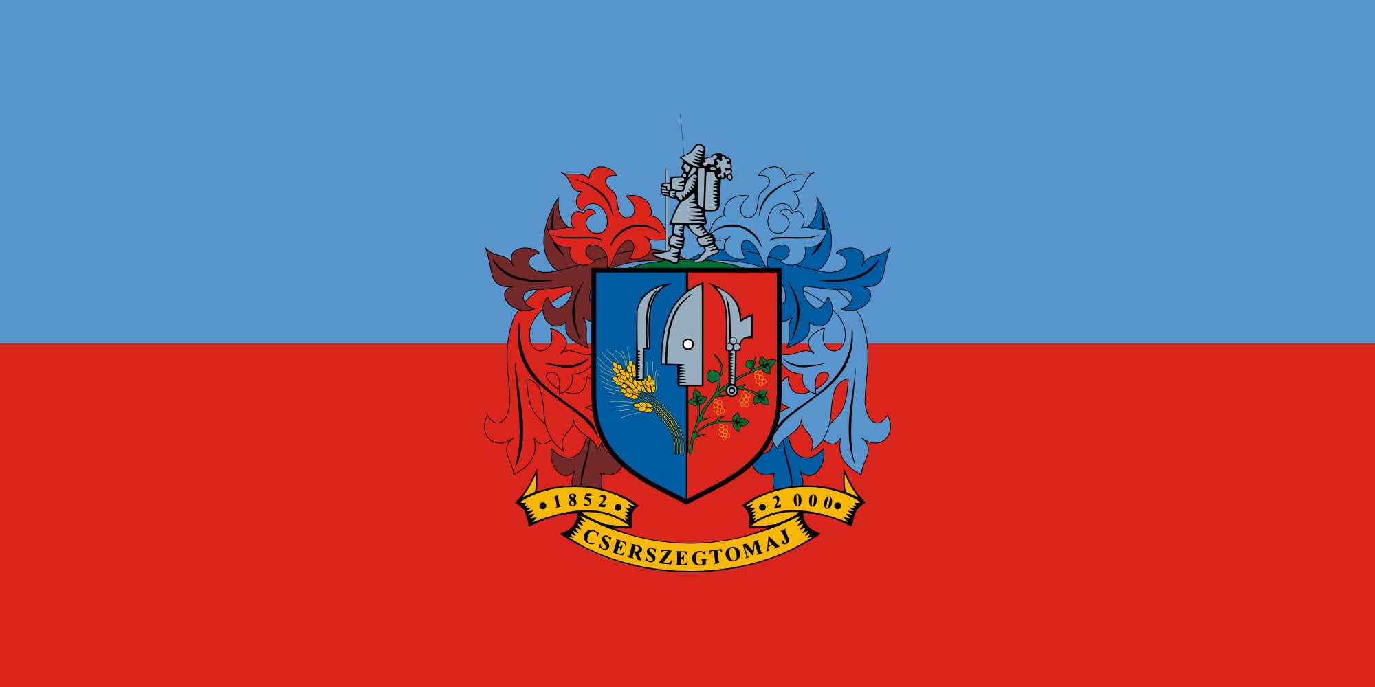 Drapeau Large Cserszegtomaj pavillon grand format de commune