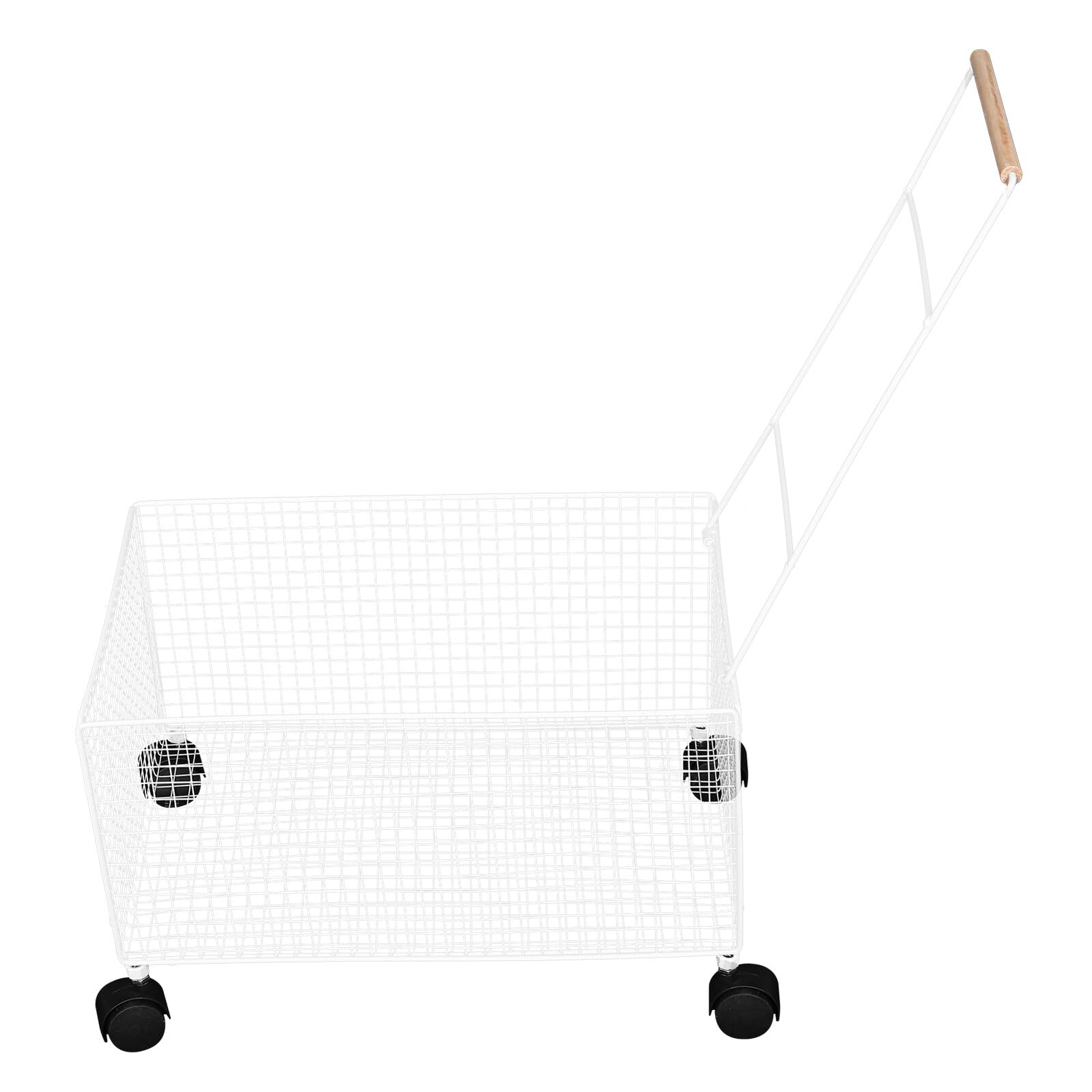 Panier à linge à roulettes 60l en plastique blanc pour salle de bain