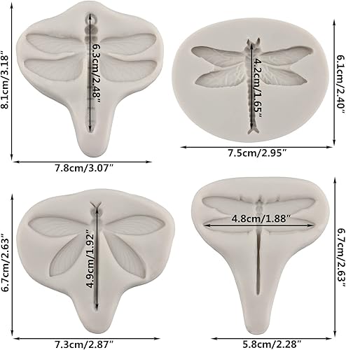 Miniatura 2 de Sijiangmold Libélula - Moldes de silicona para decoración de pasteles decoración de cupcakes chocolate caramelo resina polimérica arcilla polimérica