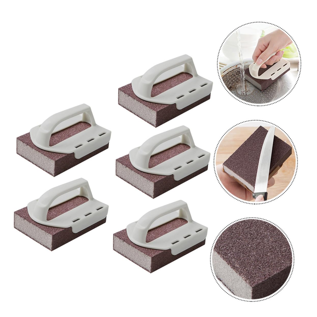 Didiseaon 3 Set Di Spugne Abrasive Tamponi Abrasivi Spugne Per Lavastoviglie Spugne Per La Pulizia Della Cucina Spugne Antigraffio Blocco Abrasivo Spazzola Con Impugnatura Comoda 5 Pezzi*3